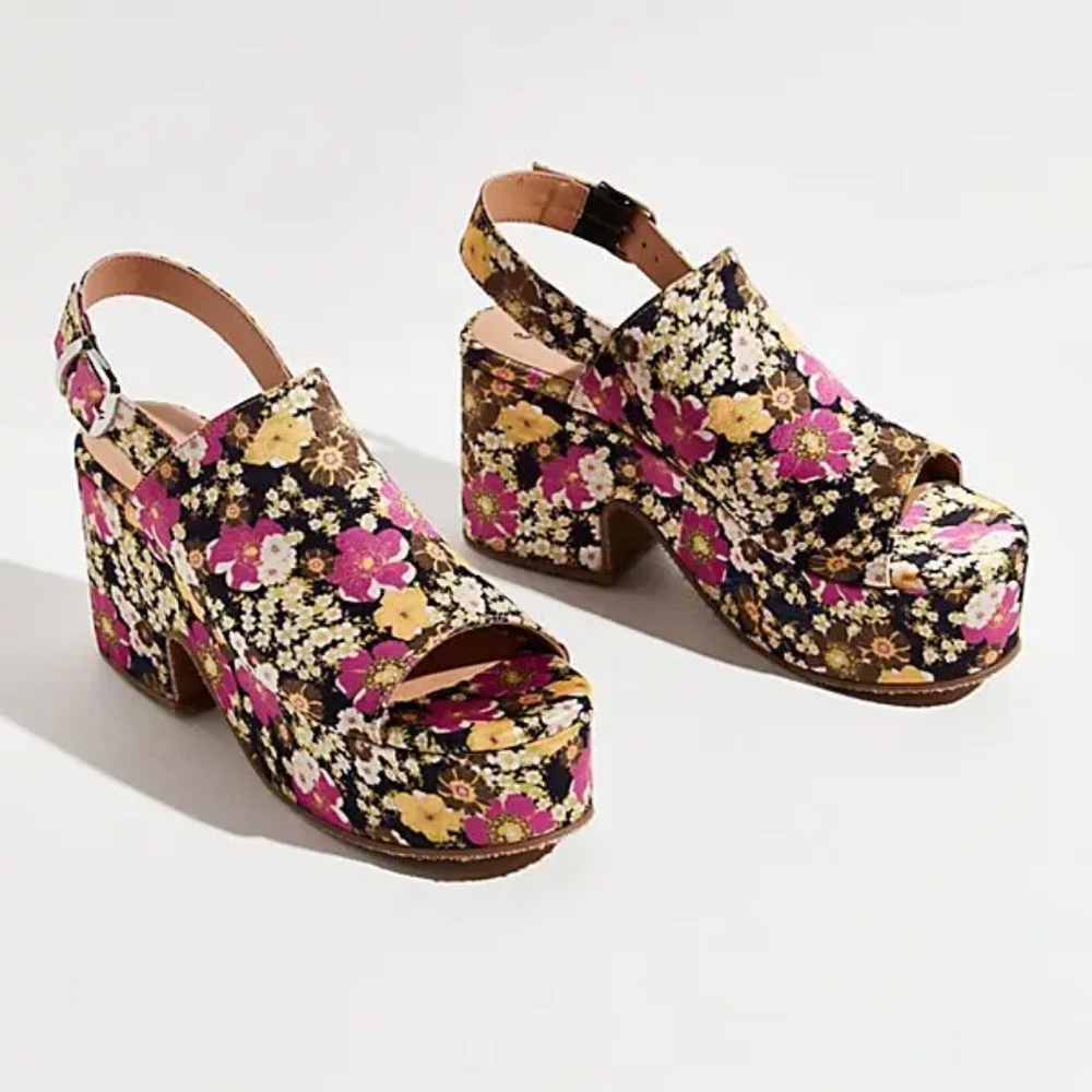Free People Nicola Wedge Floral Sandal